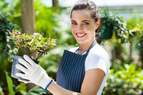 Gardener working in a Haringey residential front garden